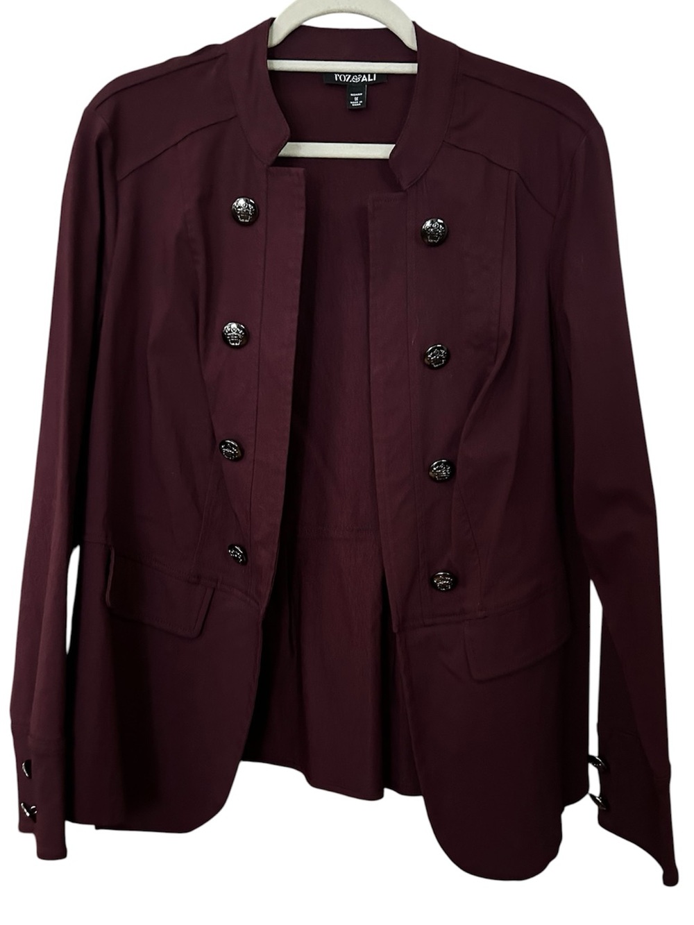 NWOT Burgundy, Red Open Front Peplum Jacket, 1X
